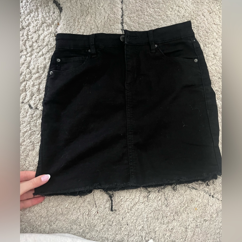 Classic Black Denim Skirt garage